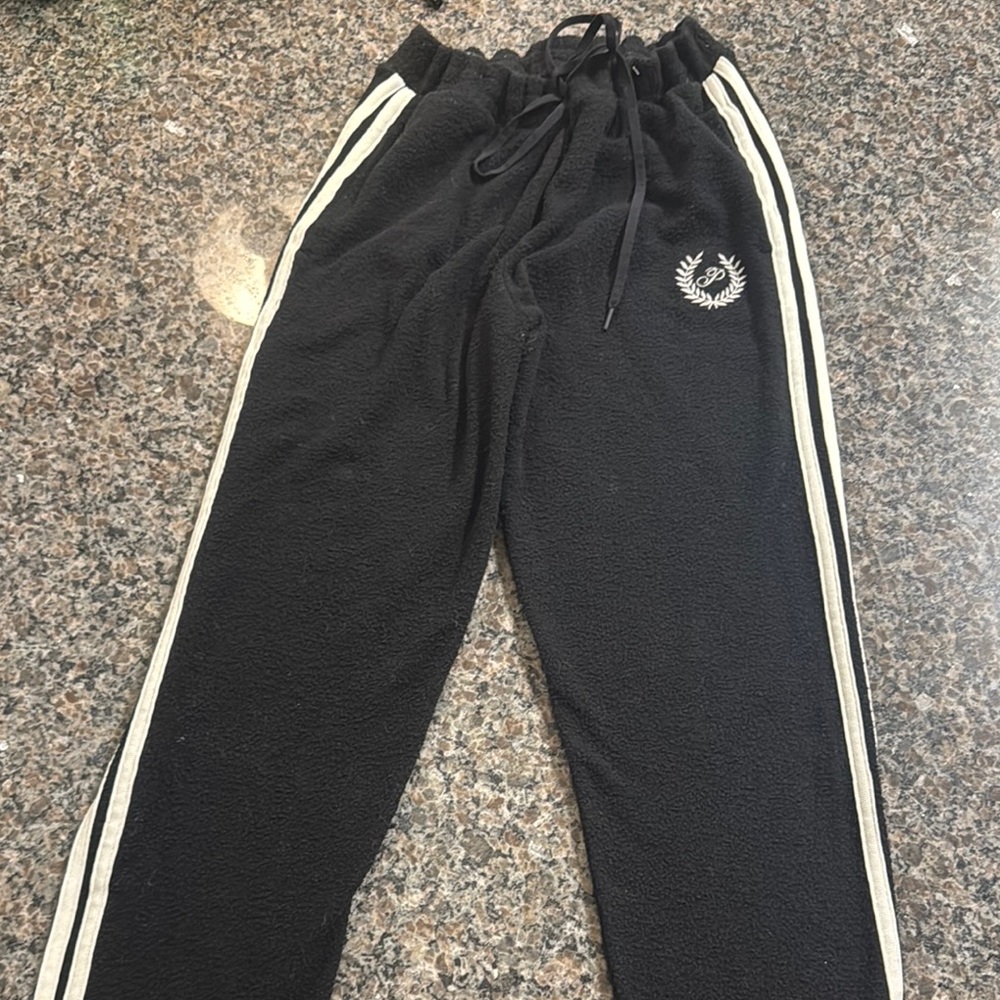 Black Joggers with White Stripes